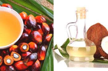 La différence entre l'huile de palme et l'huile de coco?