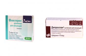 “Flosteron” nebo “Diprospan”: srovnání, rozdíly a který je lepší